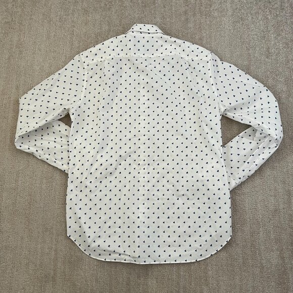 Bonobos Slim Fit Long Sleeve Button Down Shirt M White Blue Cotton - Picture 4 of 9